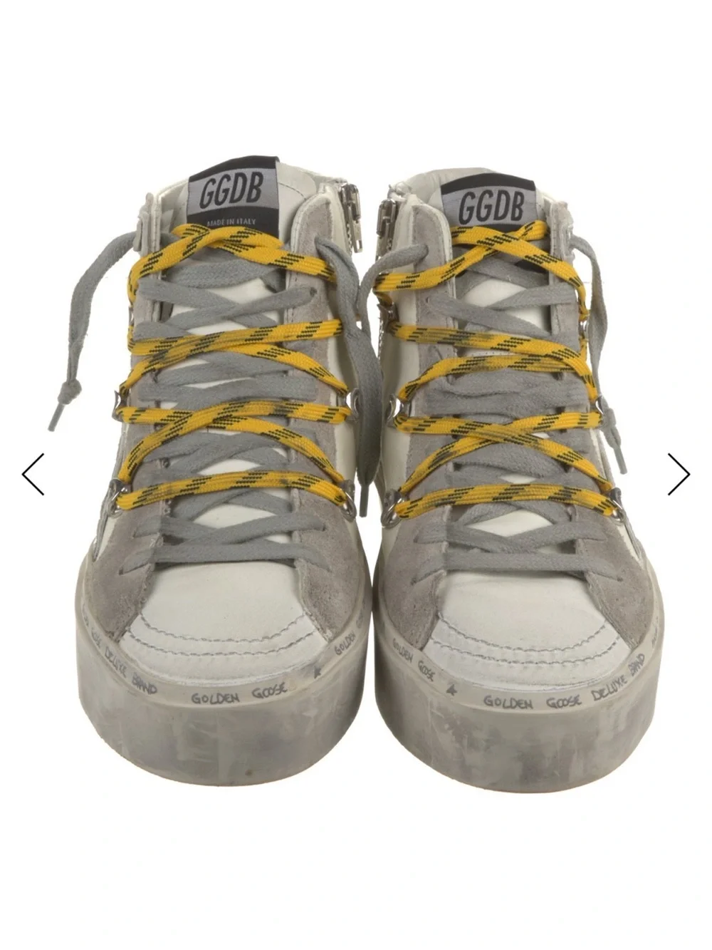 Limited Edition Golden Goose Hi-Slide Platform High-Top Sneaker Yellow Laces - Picture 2 of 9